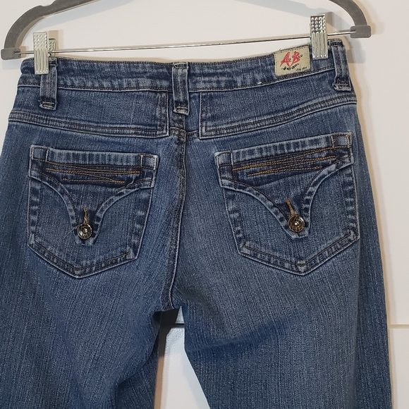 Au Blu Mid-rise Bootcut Denim Blue Jeans With Stretch Womens Size 7 - Picture 10 of 14